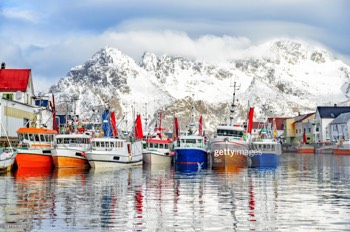 Vissersboten in Henningsvær